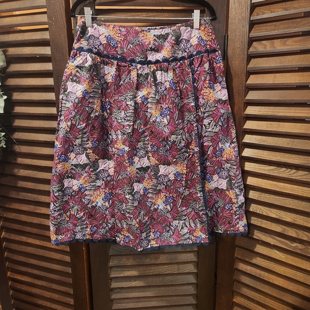 Kika Vargas Multicolor Floral A-Line Skirt